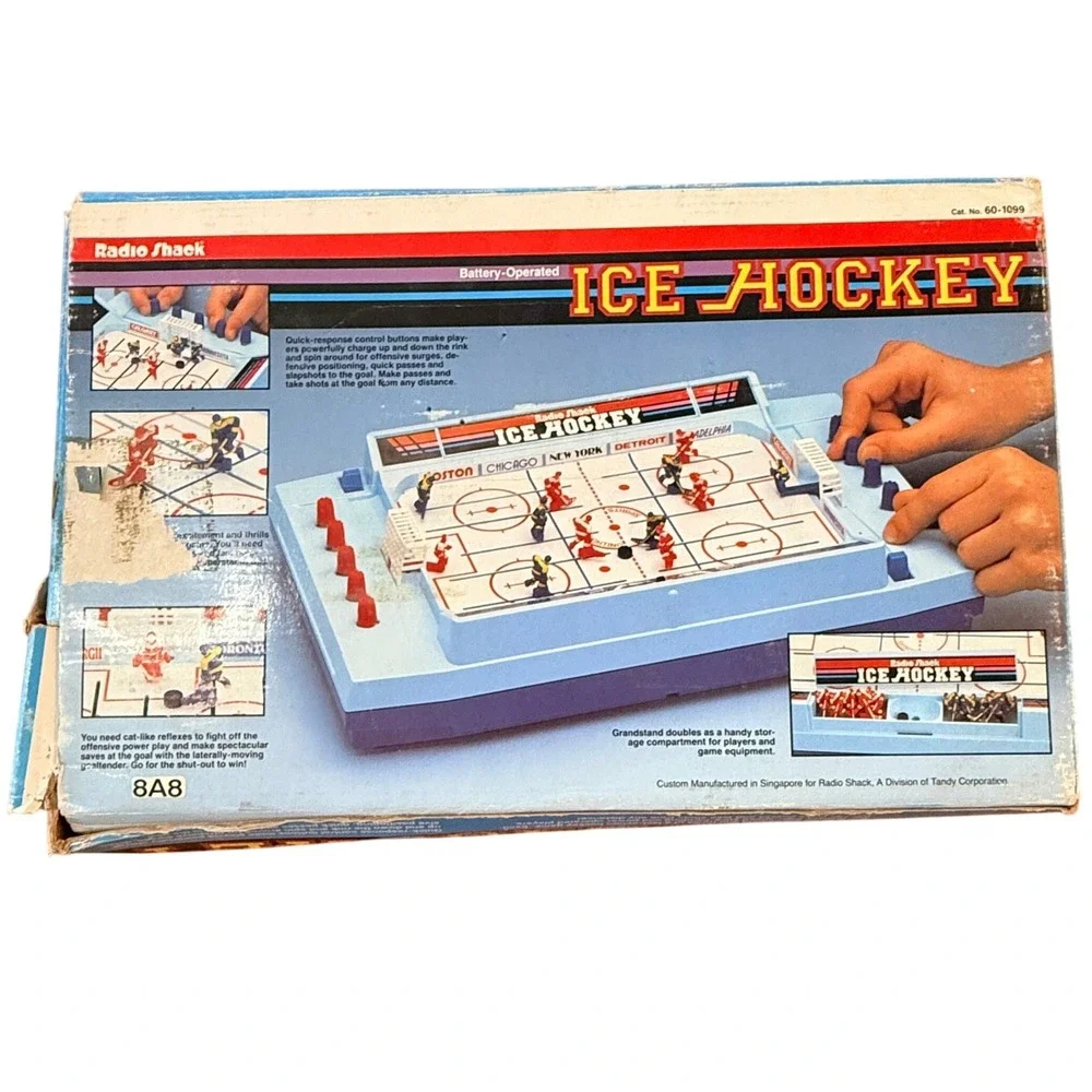 Vintage Radio Shack 60-1099 Ice Hockey Tabletop Game Battery Operated Blue Boxed
